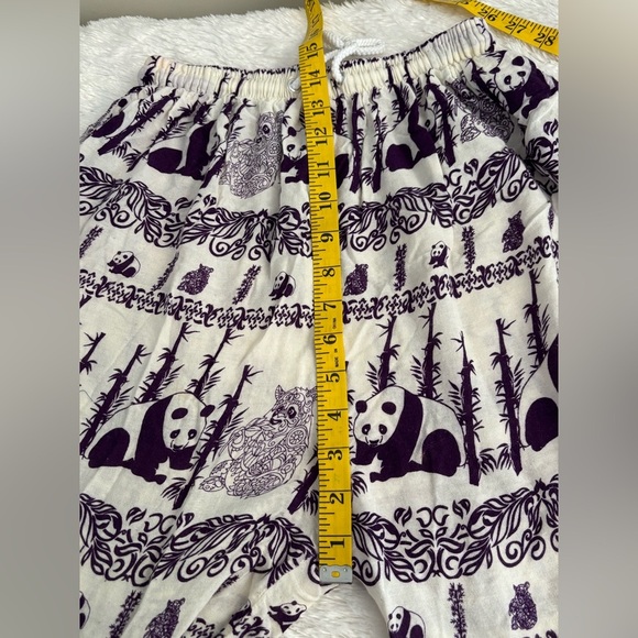 Kathmandu Imports Womens Size Large Pants Panda Pattern Lounge Pull on Rayon - Picture 8 of 10